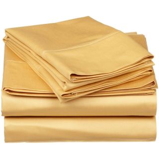Home City Inc. Microfiber Solid Plain 100 percent Wrinkle free Sheet Set Gold Size Twin
