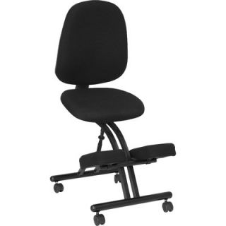 FlashFurniture Mobile Ergonomic Kneeling Posture Chair in Black Fabric with B