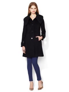 Kate Wool Pleated Collar Coat by Badgley Mischka Outerwear