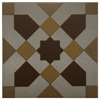 Somertile 7x7 inch Grava Quatro Geo Centro Porcelain Floor And Wall Tile
