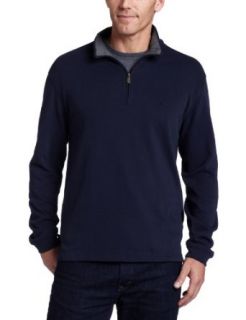 IZOD Mens Long Sleeve Sueded 1/4 Zip Jersey, Midnight, X Large at  Mens Clothing store