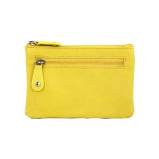 Fashion Multi purpose wallet with Key Chain in Yellow Color Design Shoes
