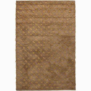 Handwoven Light Gold/brown Mandara New Zealand Wool Rug (5 X 76)