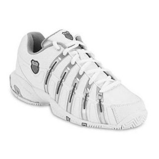 Women's K Swiss Approach Tennis Shoe   White/Platinum (9) Shoes