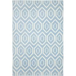 Safavieh Hand woven Moroccan Dhurrie Blue/ Ivory Wool Rug (9 X 12)
