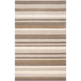 Angelohome Loomed Grey Madison Square Wool Abstract Rug (33 X 53)
