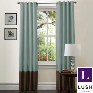 Lush Decor Prima Sea Green/chocolate Curtain Panels (set Of 2)
