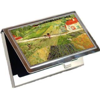Landscape with Carriage and Train in the Background By Vincent Van Gogh Business Card Holder 