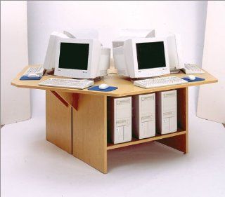 Ironwood HHW3 Half Hexagon Workstation Finish Amber Ash, Height 32"   Home Office Desks