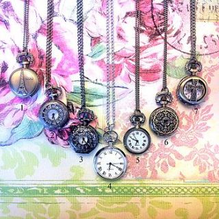 vintage inspired pocket watch necklaces by sugar + style
