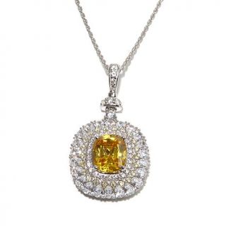 Victoria Wieck 9.67ct Absolute™ Canary Center "Floral" Pendant with 18" C