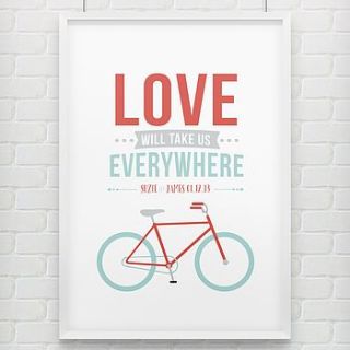 'bike lovers' personalised couples print by doodlelove