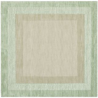 Handmade Impressions Solo Beige/ Green New Zealand Wool Rug (6 Square)