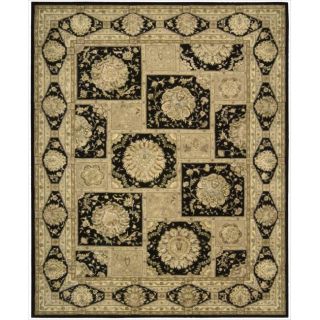 Nourison 3000 Traditional Hand tufted Black Rug (86 X 116)