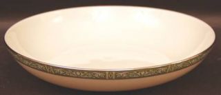 Lenox China Adrienne Coupe Soup Bowl, Fine China Dinnerware   Green Band,White S