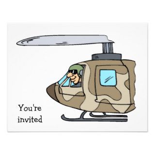 Military Helicopter Pilot Party Invitations