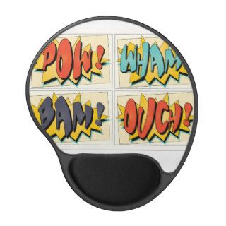 Pow,Wham,Bam,OUCH Mouse Pad  Funny Comic Strip Gel Mouse Pad