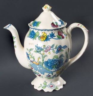 Masons Regency/Plantation Colonial  Coffee Pot & Lid, Fine China Dinnerware   B