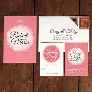 winter bauble wedding invitation stationery by feel good wedding invitations