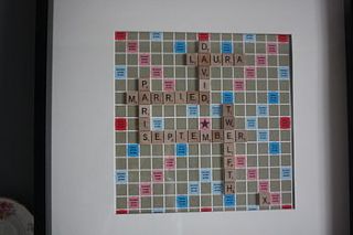 large personalised word tile art by vintage touch