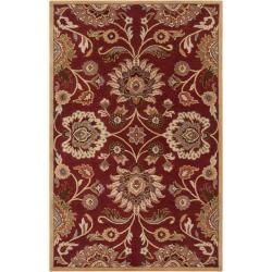 Hand tufted Red Kiser Wool Area Rug (76 X 96)
