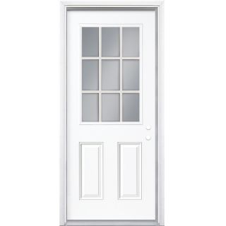 ReliaBilt 9 Lite Prehung Inswing Steel Entry Door (Common 80 in; Actual 34 in x 82.75 in)