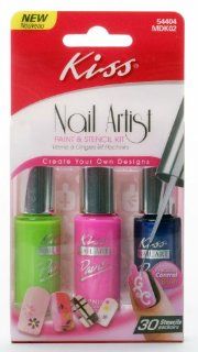 Kiss Nail Artist Paint & Stencil Kit (2 PACK)  Nail Art Equipment  Beauty