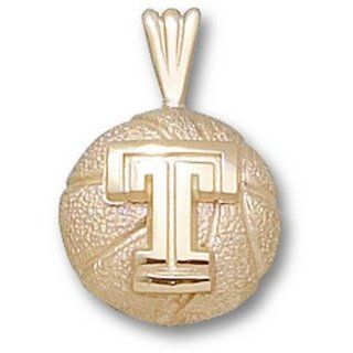 Temple Owls "T Basketball" 1/2" Pendant   14KT Gold Jewelry Clothing