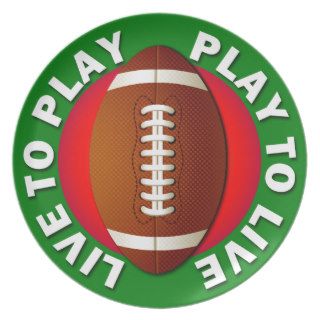 Live To Play Play To Live Football Dinner Plates