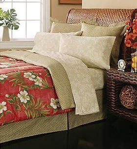 Hawaiian Hibiscus Tropical Beach Full Comforter Set (8 Piece Bed In A Bag)  
