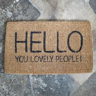 'hello lovely people' doormat by lilac coast