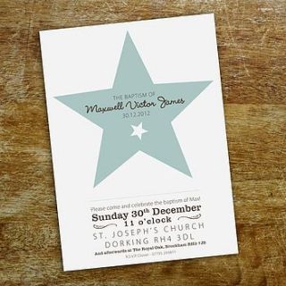 star christening invitation by tigerlily wedding stationery