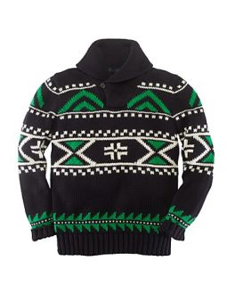Ralph Lauren Childrenswear Boys' Shawl Collar Intarsia Sweater   Sizes S XL's
