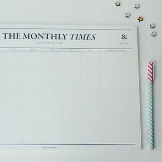 'monthly times' desk planner by fox and star