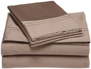 Andiamo Resorts Collection 420 Thread Count Cotton Queen Sheet Set, Chocolate   Pillowcase And Sheet Sets