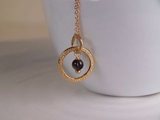 24k gold plated hoop necklace with pearl by begolden