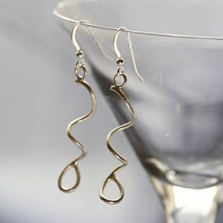 silver twisty leg earrings by claire mistry