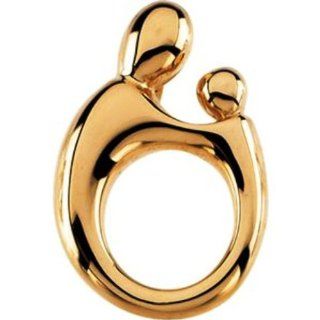 Mother and Child Pendant in 14k Yellow Gold Jewelry