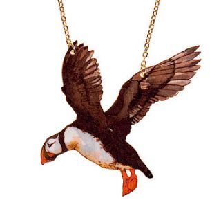 flying puffin necklace by mybearhands