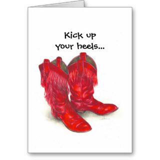 Red Cowboy Boots Birthday Card