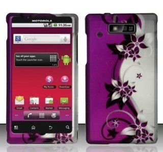 Motorola Triumph Wx435 Case   Purple/silver Vines Hard Case Cell Phones & Accessories