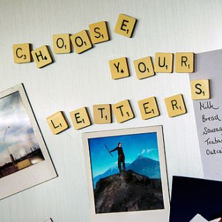 personalised vintage scrabble magnets by bookish england