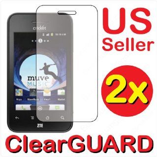 2x ZTE Score X500 Cricket Premium Invisible Clear LCD Screen Protector Cover Guard Shield Protective Film Kit (2 Pieces) Cell Phones & Accessories