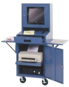 Shop Edsal CSC6625BU Mobile Computer Cabinet in Blue at the  Furniture Store