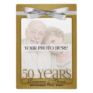 5x7 Golden 50th Wedding Anniversary Photo Frame Photo Plaque