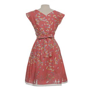 beatrice butterfly dress with capped sleeves by poppy