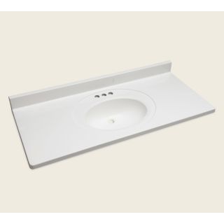 Style Selections Vanity 49 in W x 22 in D White Cultured Marble Integral Single Sink Bathroom Vanity Top