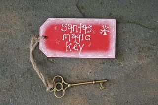 handmade wooden santa's magic key by primitive angel country store