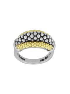 Signature Caviar Two Tone Band Ring by Lagos