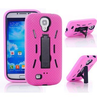 Samsung Galaxy S4 IV i9500 Kickstand Hybrid Case Hard Gel Cover with Stand    Pink Cell Phones & Accessories